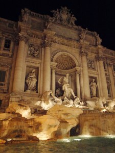 Trevi fountain at night